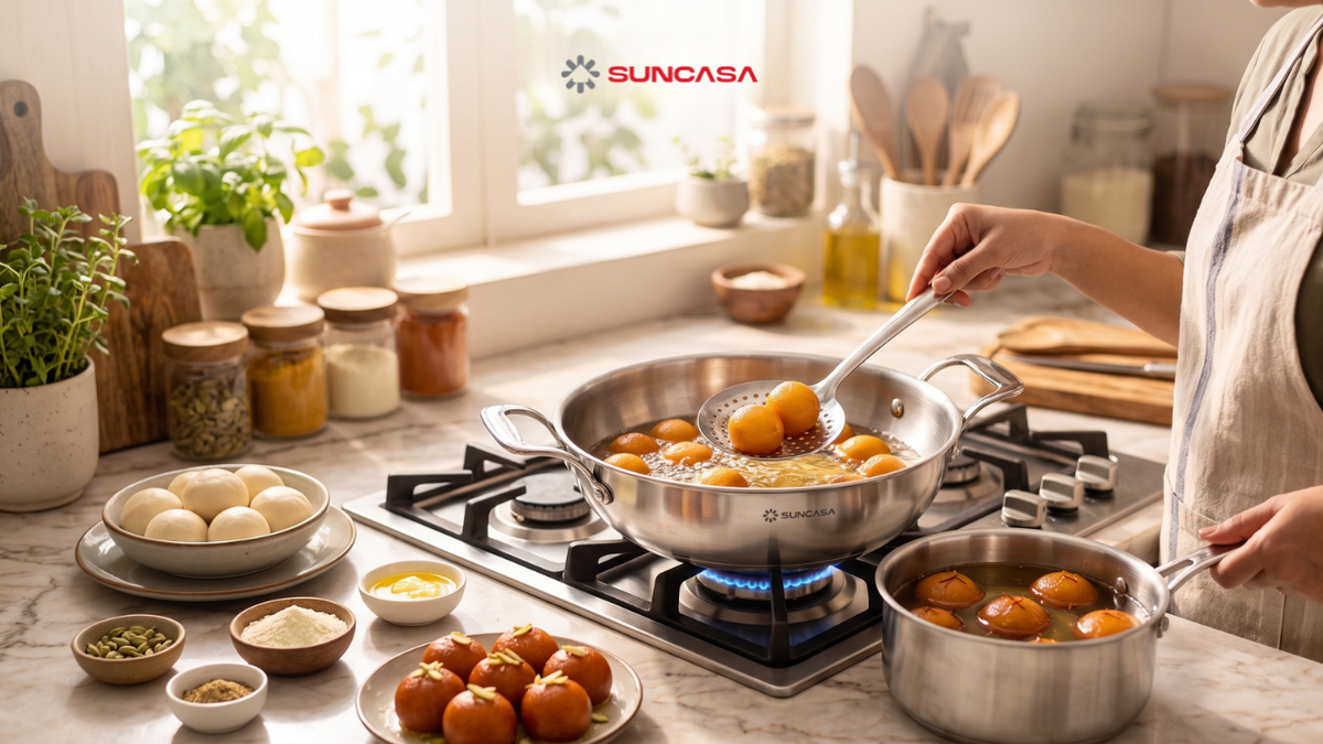 Easy Homemade Gulab Jamun Recipe Using a Triply Kadai