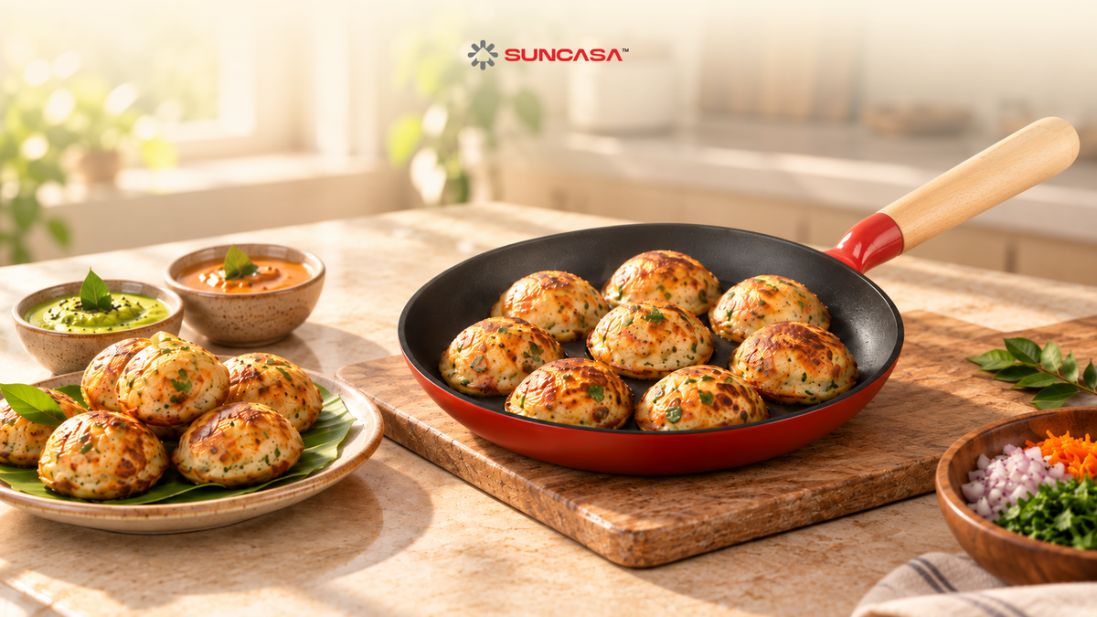 Perfect Crispy Paniyaram or Paddu Recipe in a Cast Iron Pan