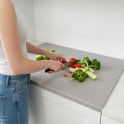 SUNCASA Essentra Stainless steel Chopping Board with Counter Lip, Medium