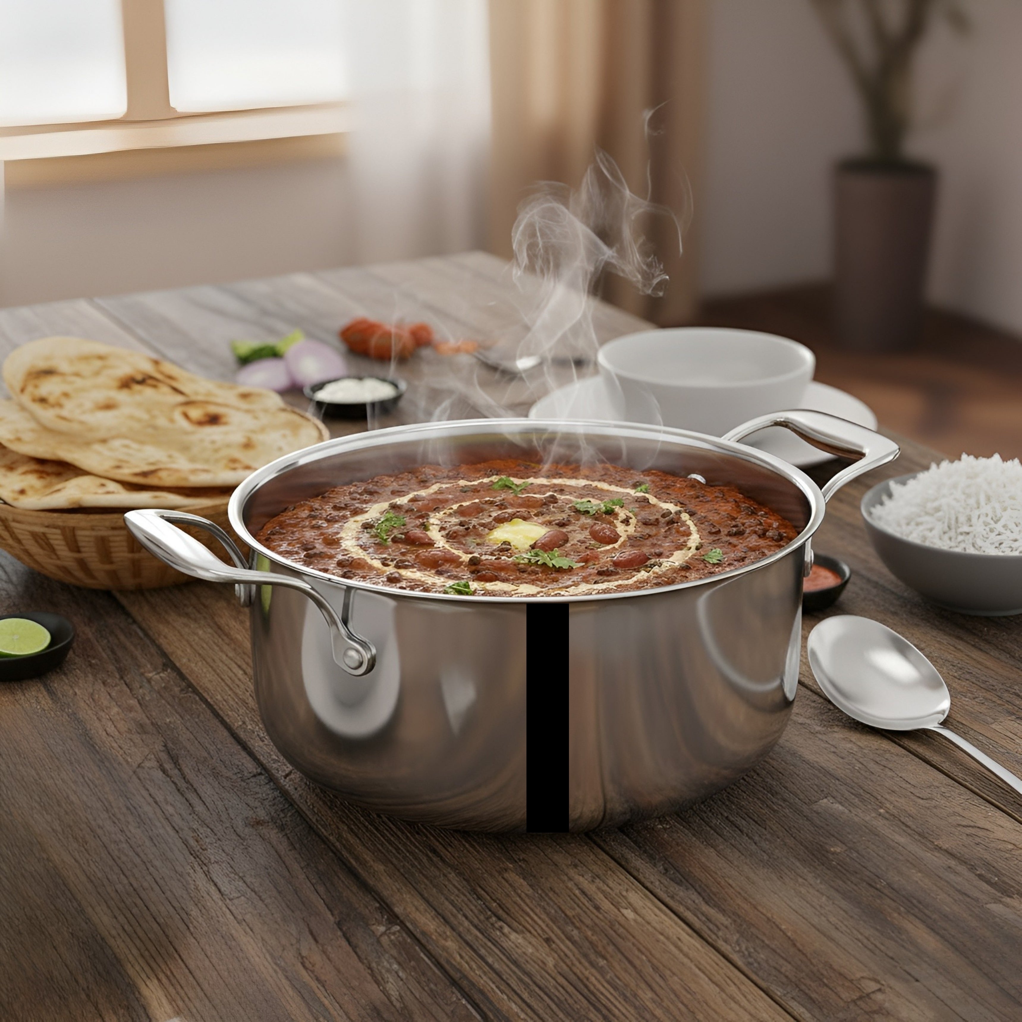 SUNCASA Trismart Triply Casserole with lid,20 cm