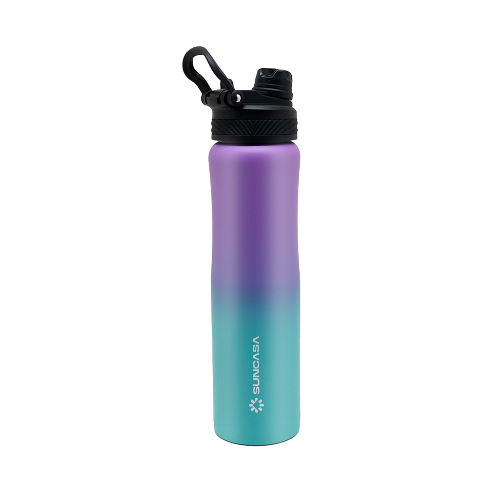 SUNCASA Oceana Sipper Flask,  600 ml, Purple & Green