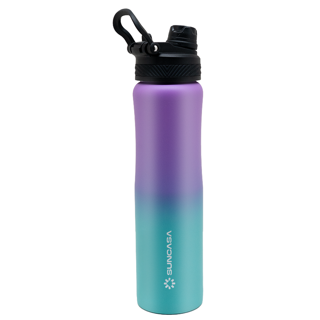 SUNCASA Oceana Sipper Flask,  800 ml, Purple & Green