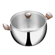 SUNCASA Impact pro Luxe Belly Casserole with Glass lid, 24 cm