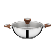SUNCASA Impact Pro Luxe Deep Kadai with Glass Lid, 24 cm