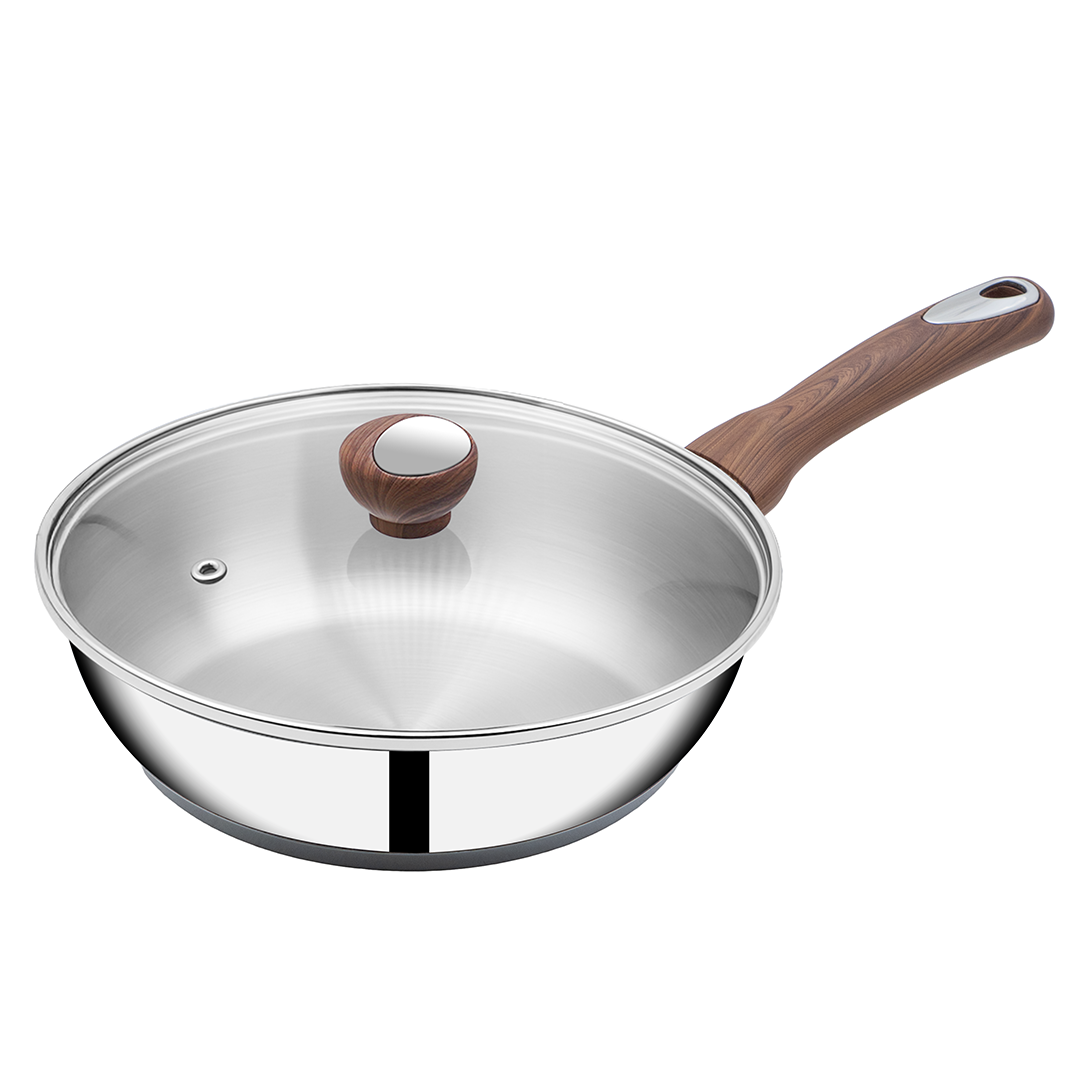SUNCASA Impact Pro Luxe Frypan with Glass Lid, 28cm