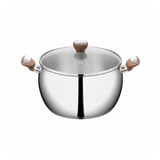 SUNCASA Impact pro Luxe Belly Casserole with Glass lid, 18 cm