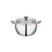 SUNCASA Impact pro Luxe Belly Casserole with Glass lid, 28 cm