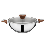 SUNCASA Impact Pro Luxe Deep Kadai with Glass Lid, 28 cm