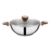 SUNCASA Impact Pro Luxe Deep Kadai with Glass Lid, 26 cm