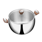 SUNCASA Impact pro Luxe Belly Casserole with Glass lid, 20 cm