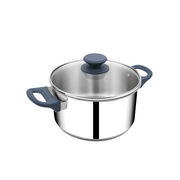 SUNCASA Impact Pro Stainless Steel Casserole with Glass Lid, 16cm