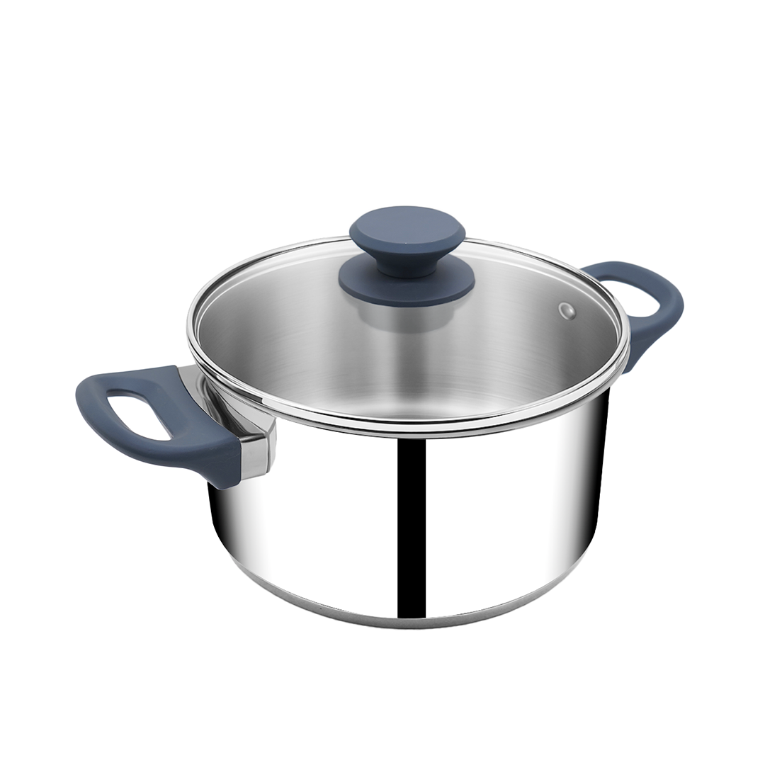 SUNCASA Impact Pro Stainless Steel Casserole with Glass Lid, 20cm