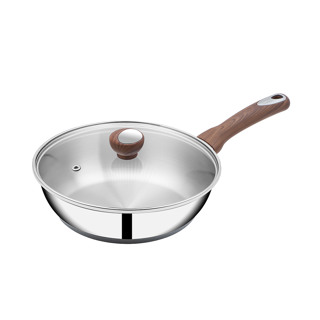 SUNCASA Impact Pro Luxe Frypan with Glass Lid, 22cm
