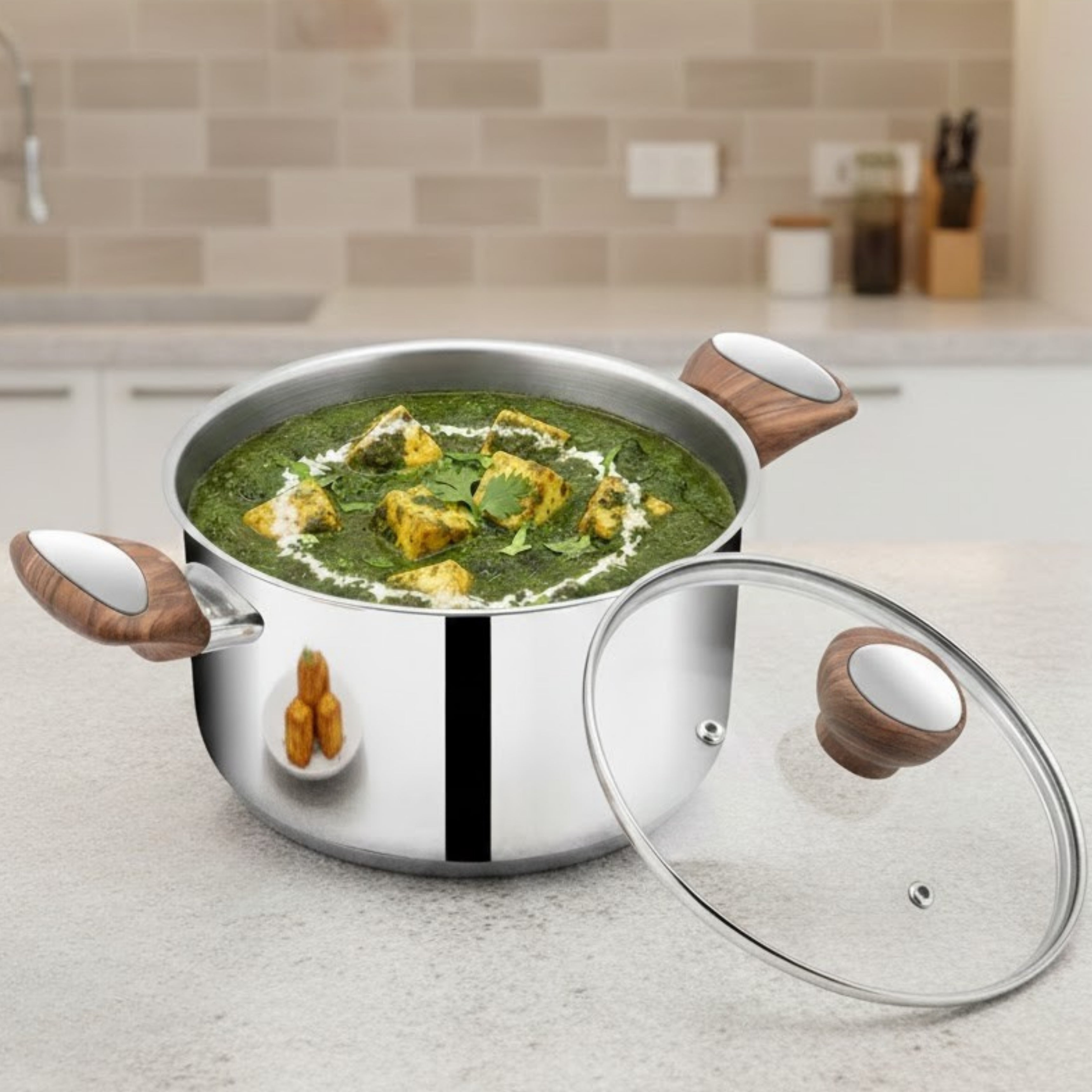 SUNCASA Impact Pro Luxe Casserole with Glass Lid, 28cm