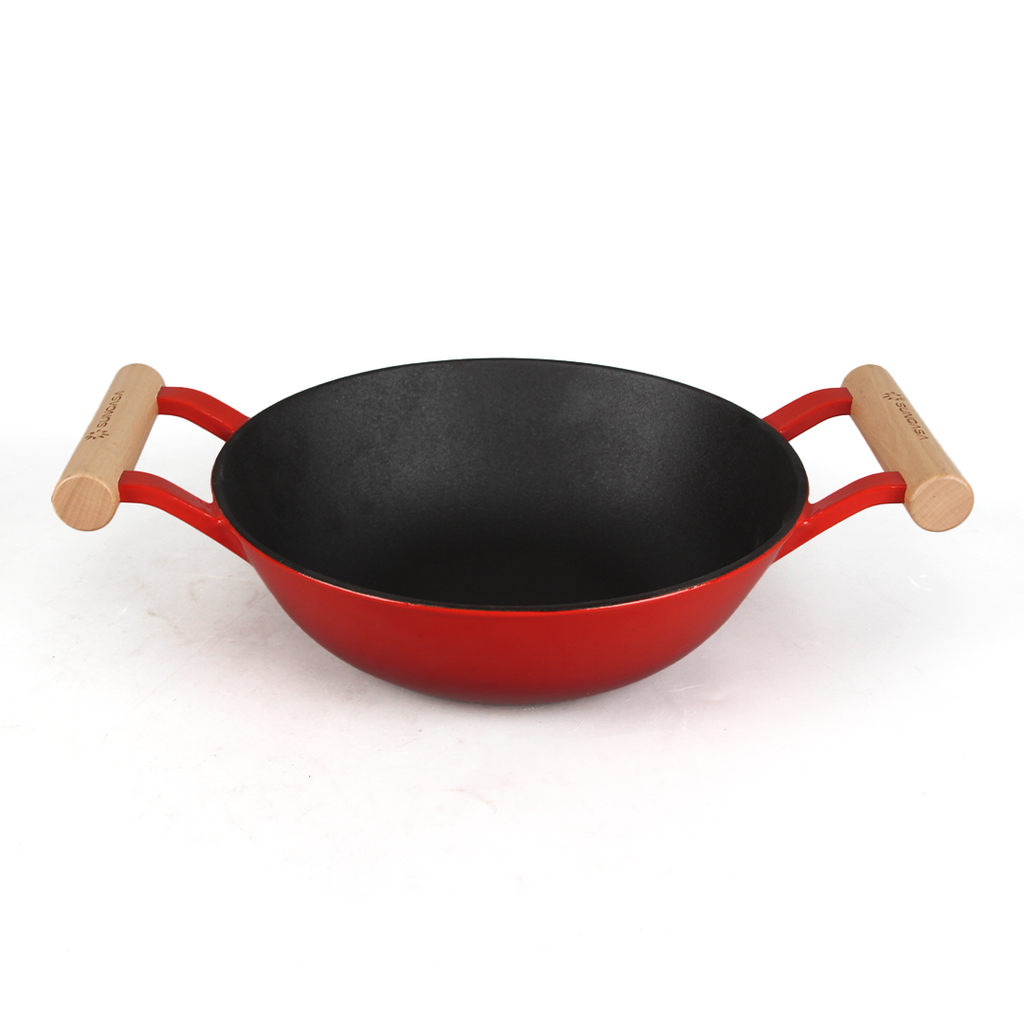 SUNCASA Castella Pre Seasoned Cast Iron Kadai, 26cm/ 2.8L