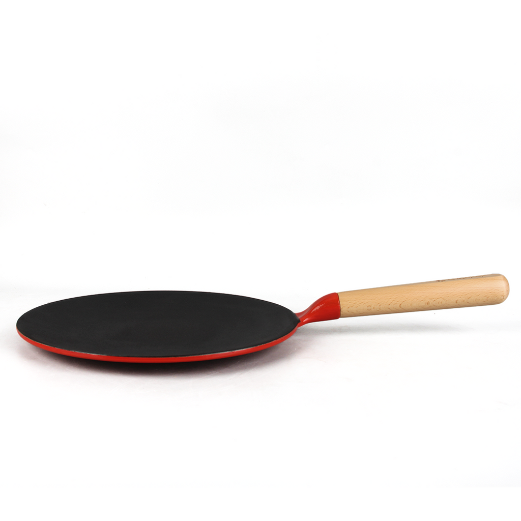 SUNCASA Castella Pre Seasoned Cast Iron Roti Tawa, 26cm
