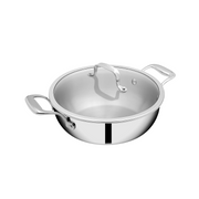 SUNCASA Trismart Triply Kadai with lid, 24 cm