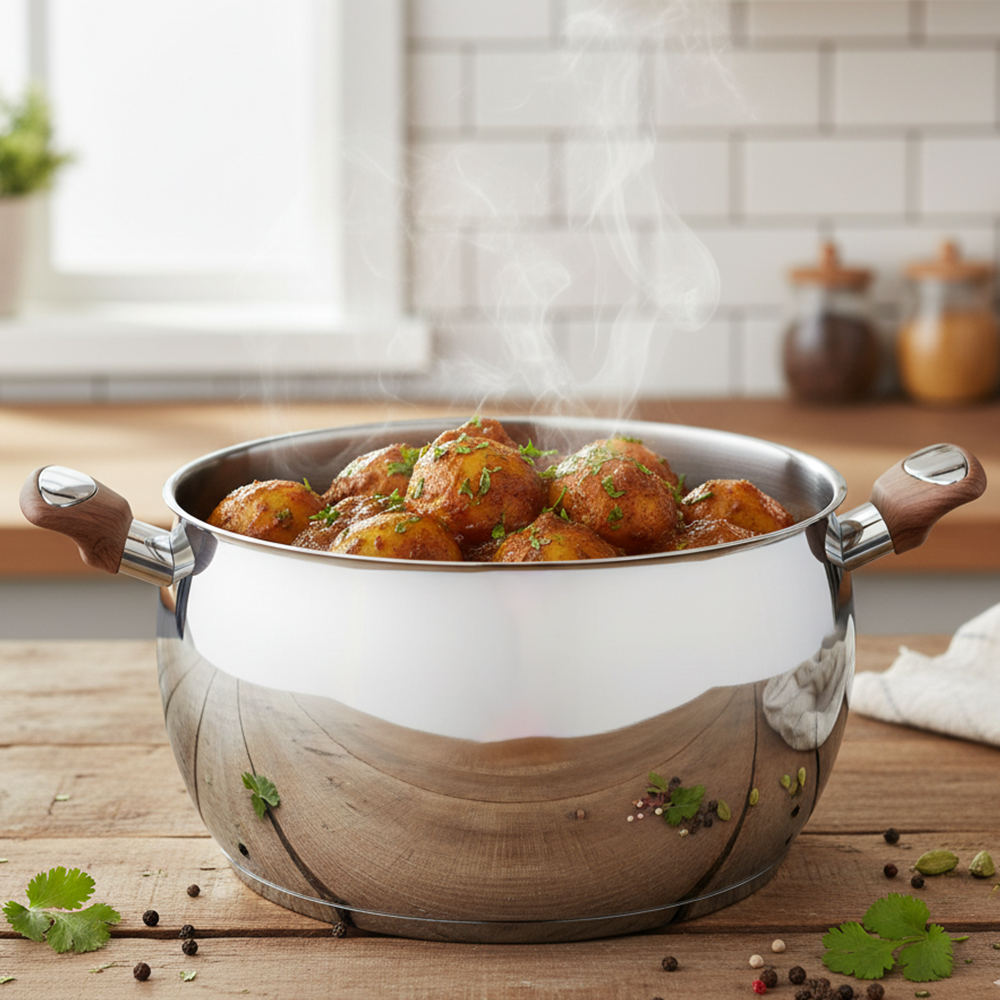 SUNCASA Impact pro Luxe Belly Casserole with Glass lid, 16 cm