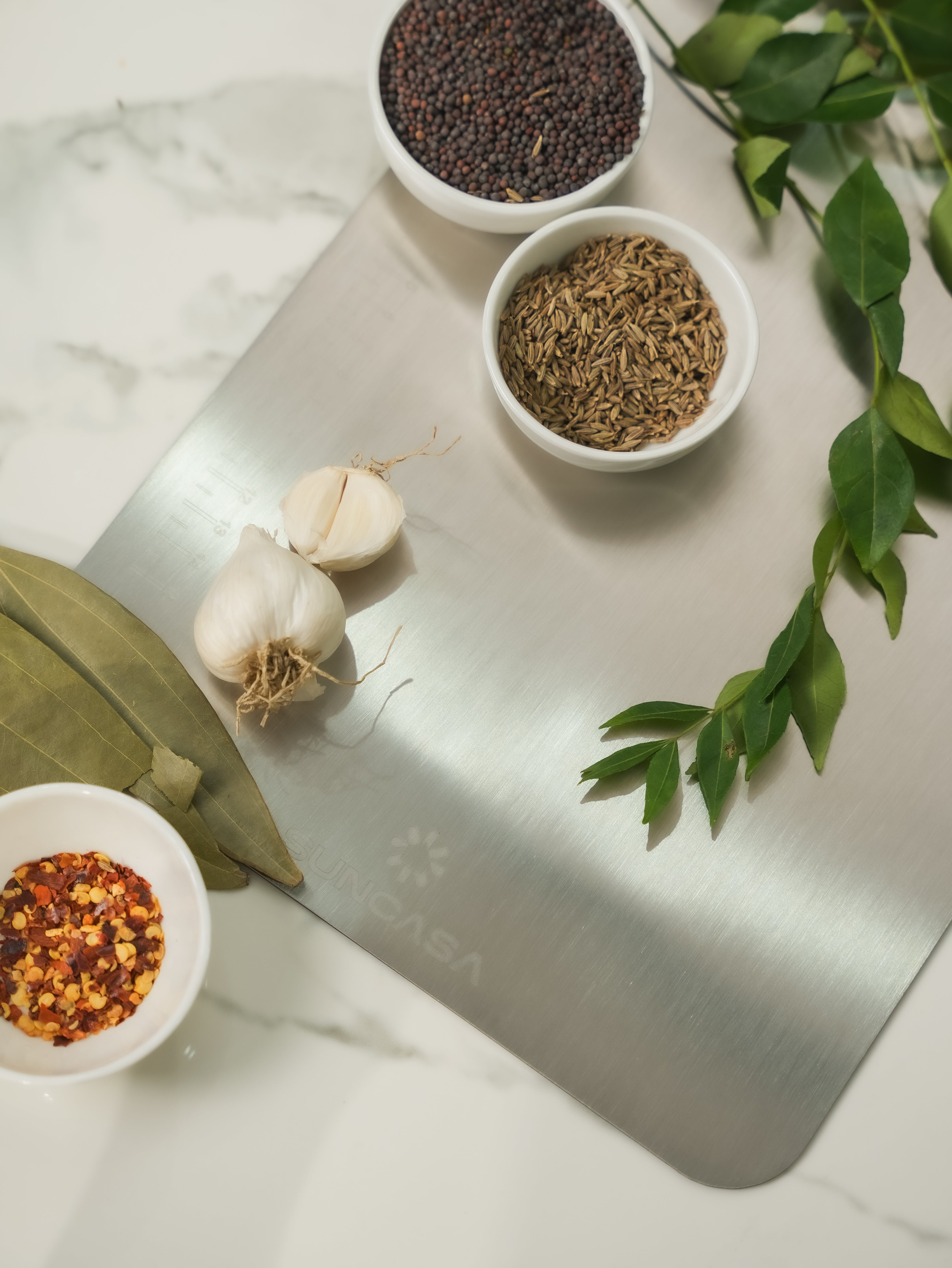 SUNCASA Essentra Stainless Steel Chopping Board, Large