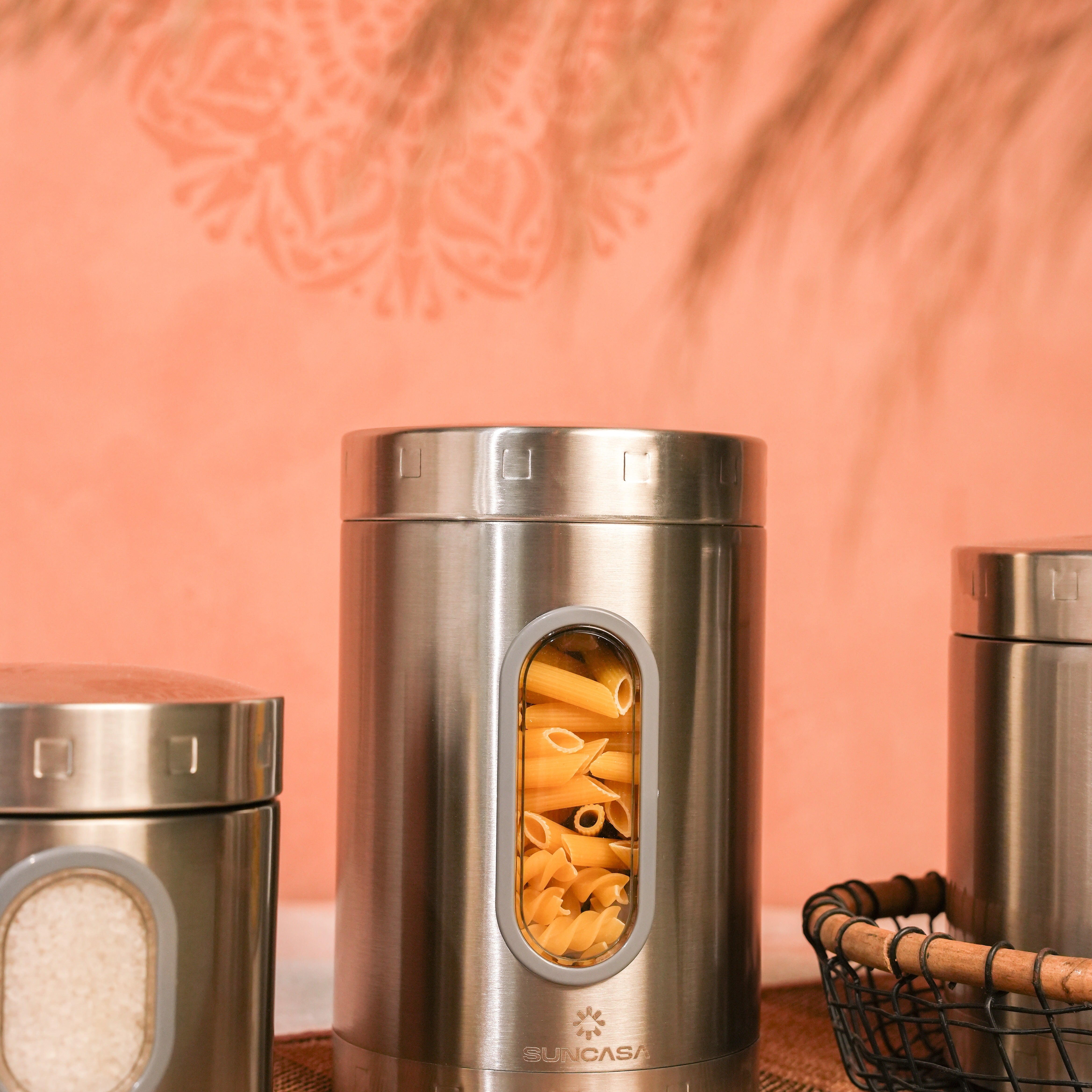 SUNCASA Essentra S.S Screw Lid Canister, 1900 ml