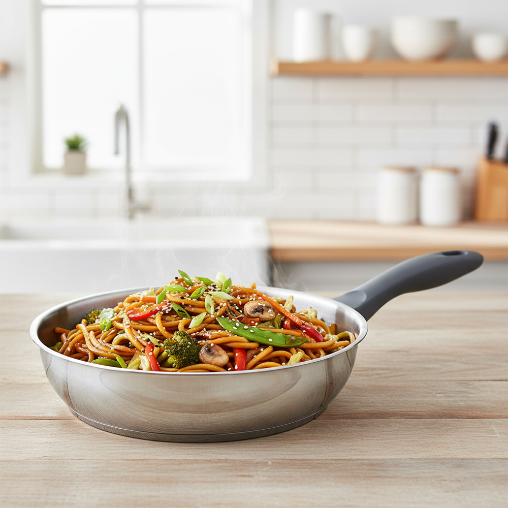 SUNCASA Impact Pro Stainless Steel Frypan, 24cm