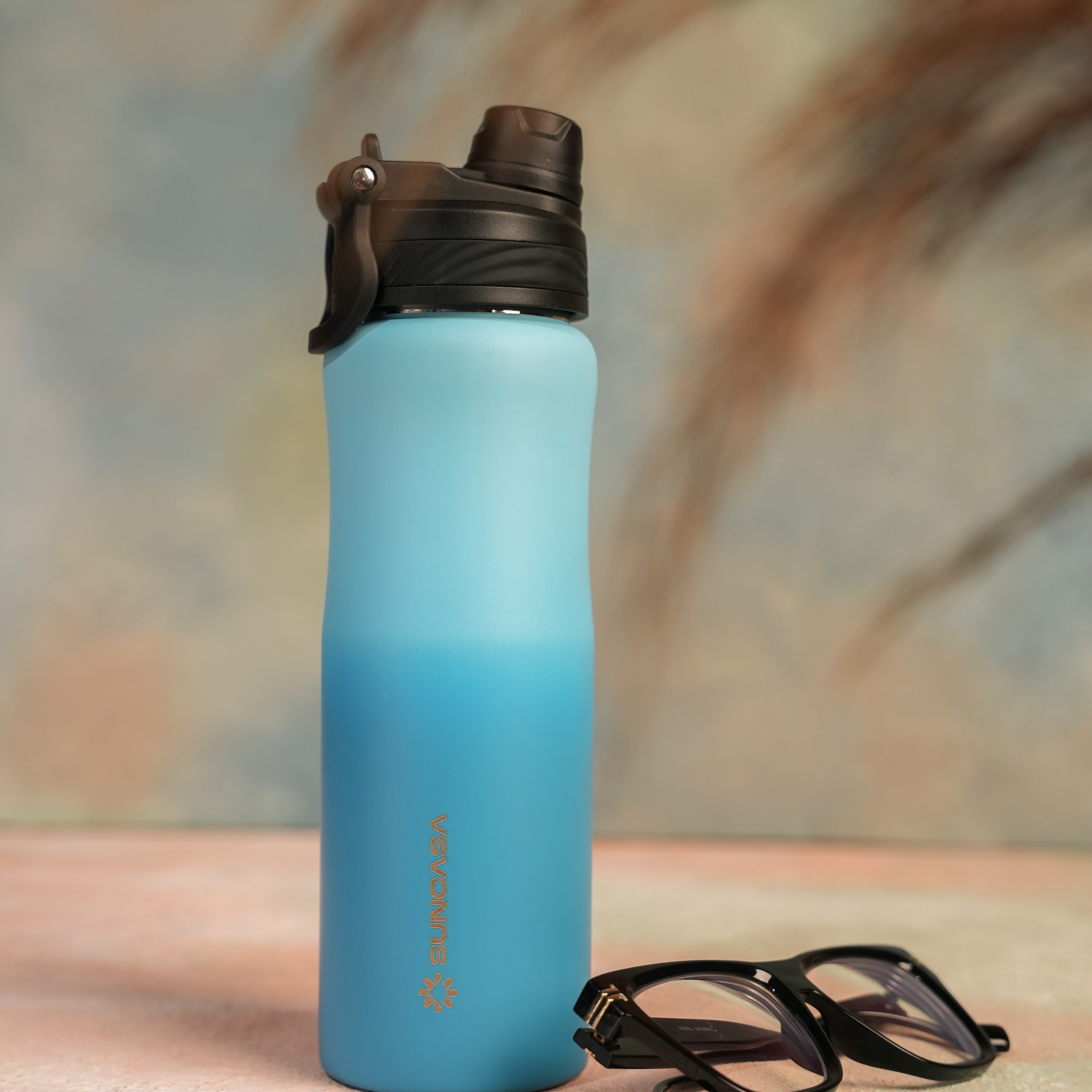 SUNCASA Oceana Sipper Flask,  600 ml, Sky & Dark Blue