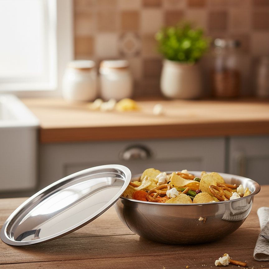 SUNCASA Tri Smart Triply Tasla with lid,  24 CM