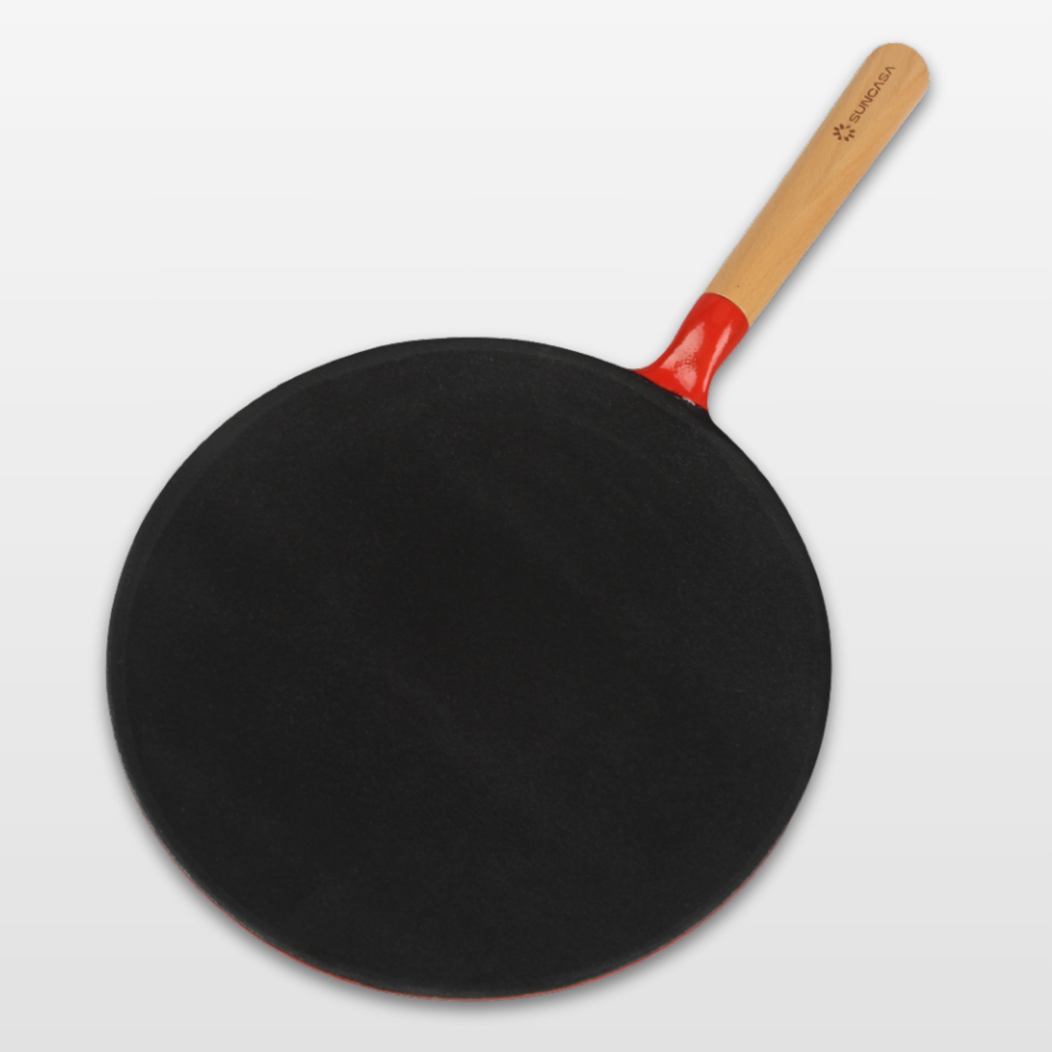 SUNCASA Castella Pre Seasoned Cast Iron Roti Tawa, 26cm