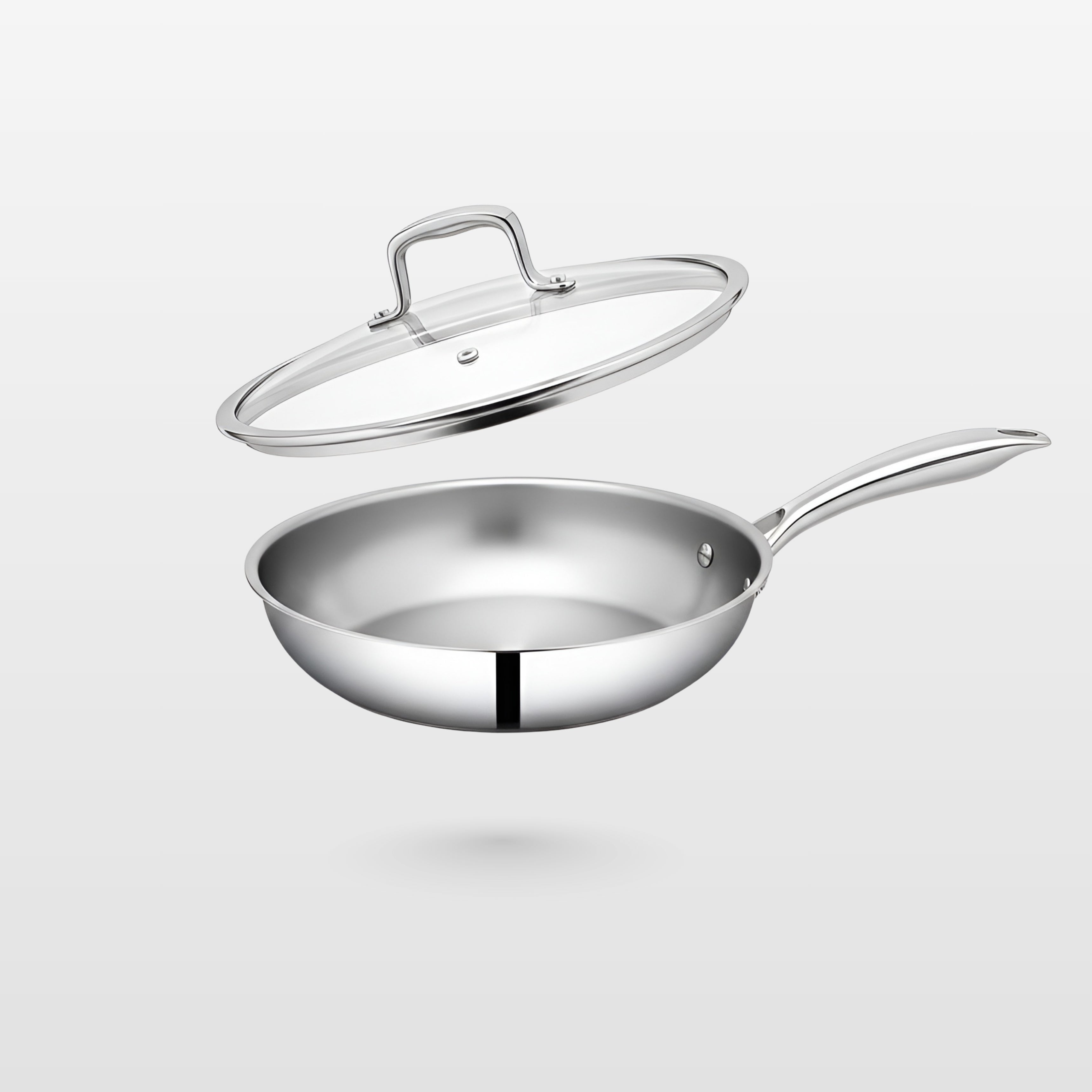 SUNCASA Trismart Triply Frypan with lid, 26 cm