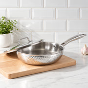 Trishield Hammered Frypan with lid 24 cm