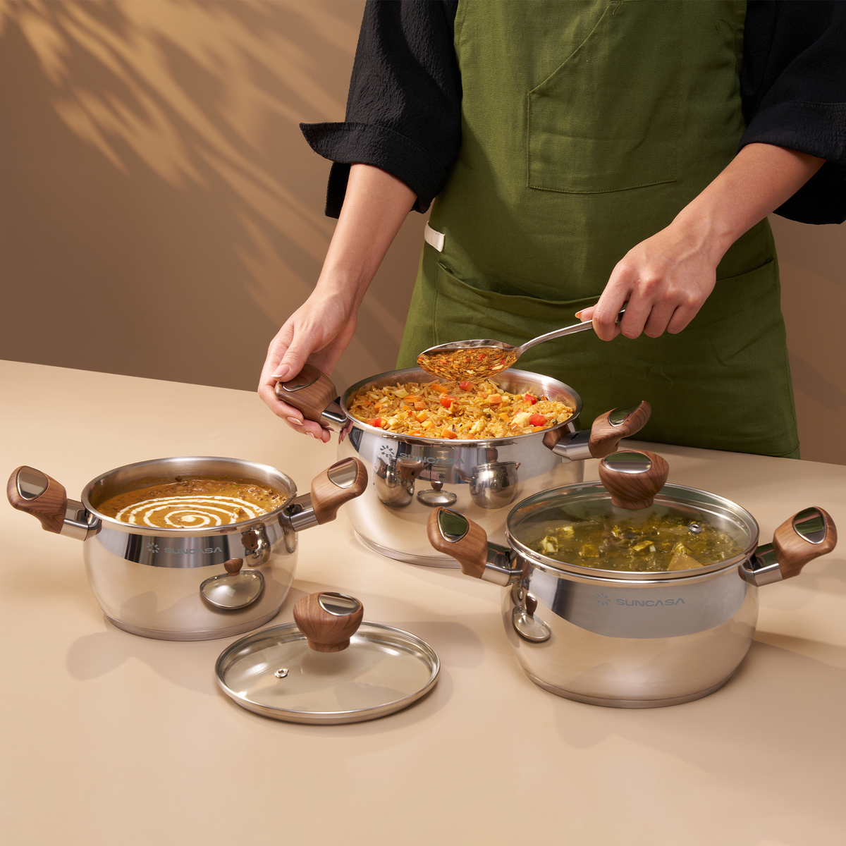 Impact Pro Luxe Cookware Set Belly Casserole Set of 3 ( 16cm + 18cm + 20cm)