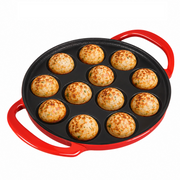Castella Pre Seasoned Cast Iron Paniyaram Pan, 20cm