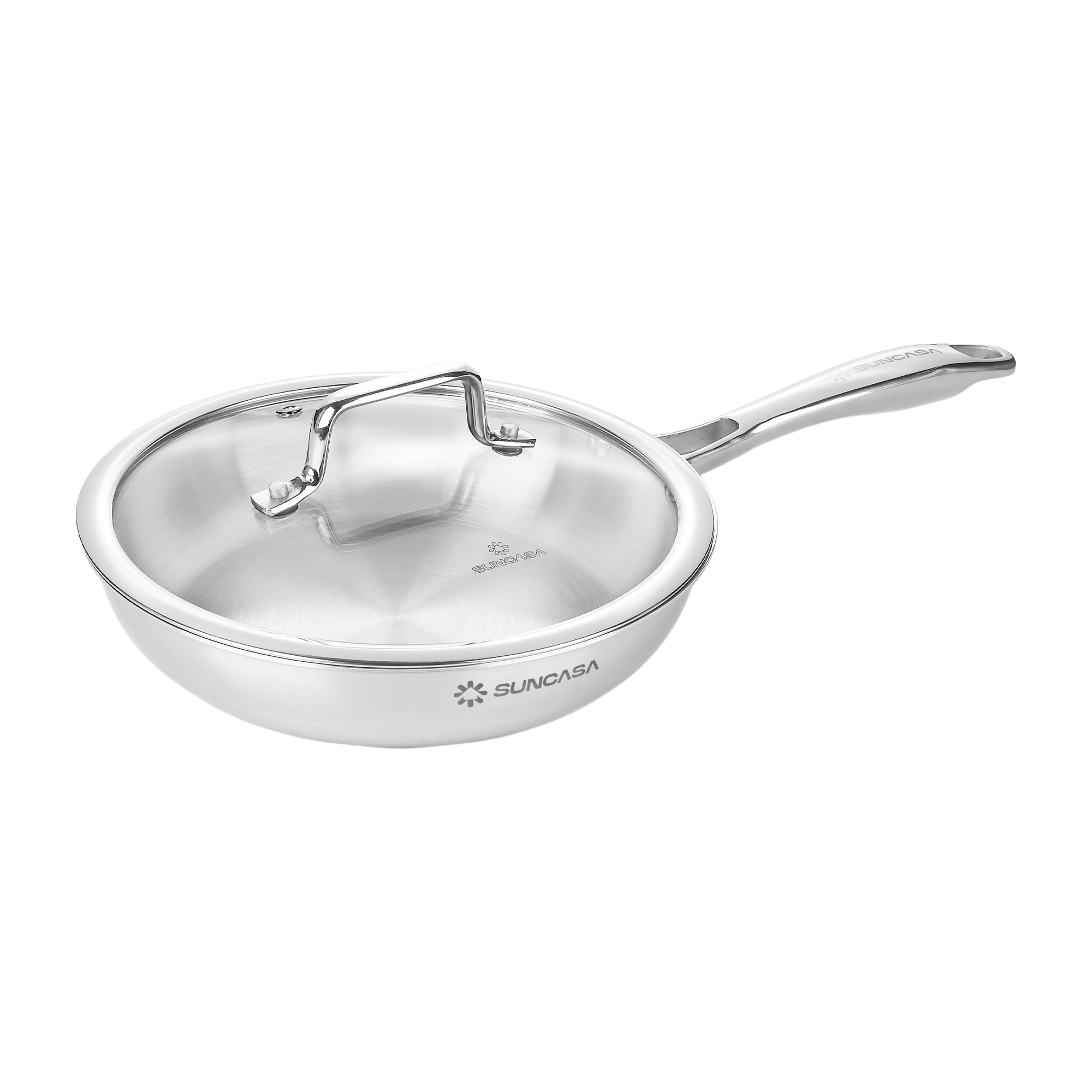SUNCASA Trismart Triply Frypan with lid, 20 cm