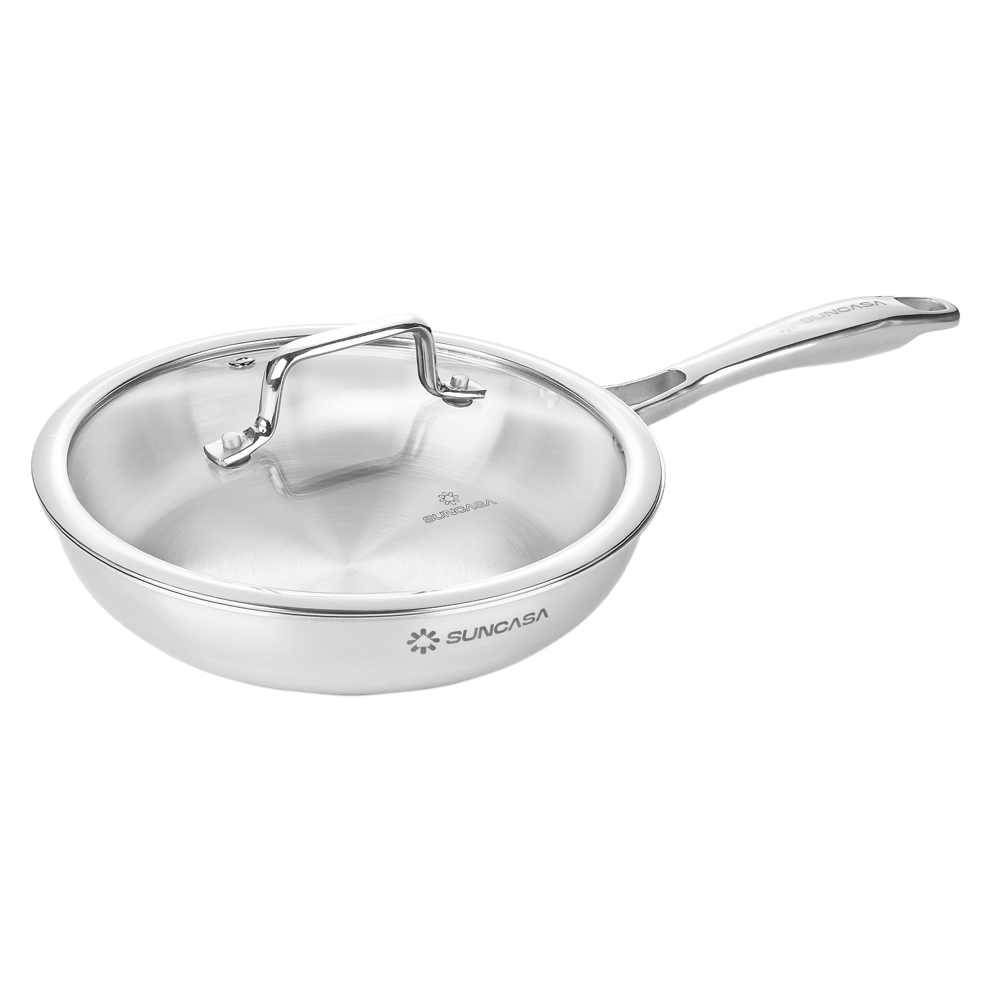 SUNCASA Trismart Triply Frypan with lid, 24 cm