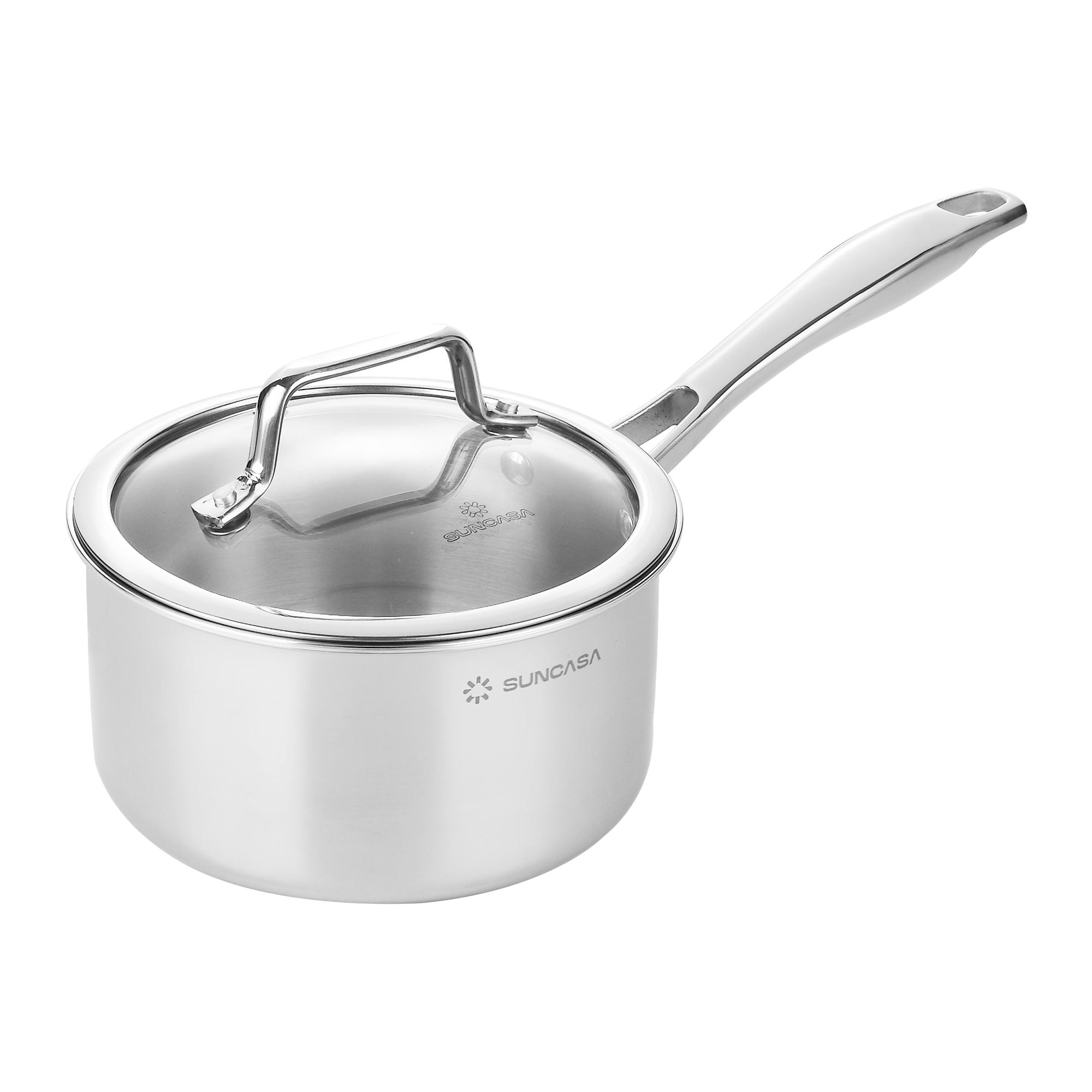 SUNCASA Trismart Triply Sauce pan with lid, 18 cm