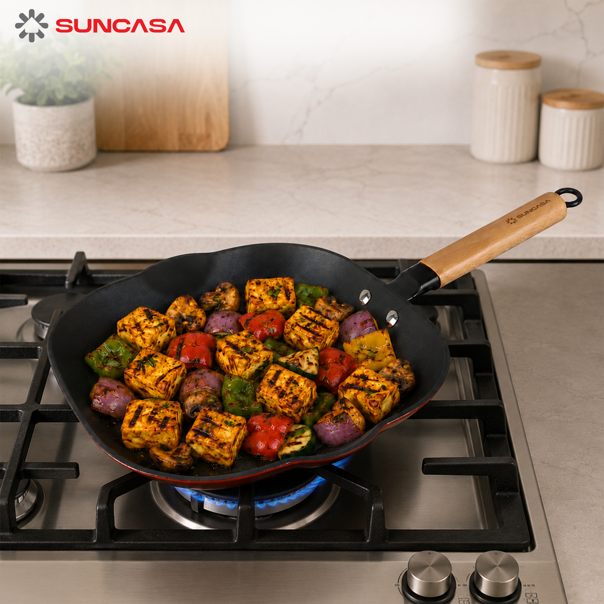 Castella Pre Seasoned Cast Iron Grillpan, 28cm/ 1.7L