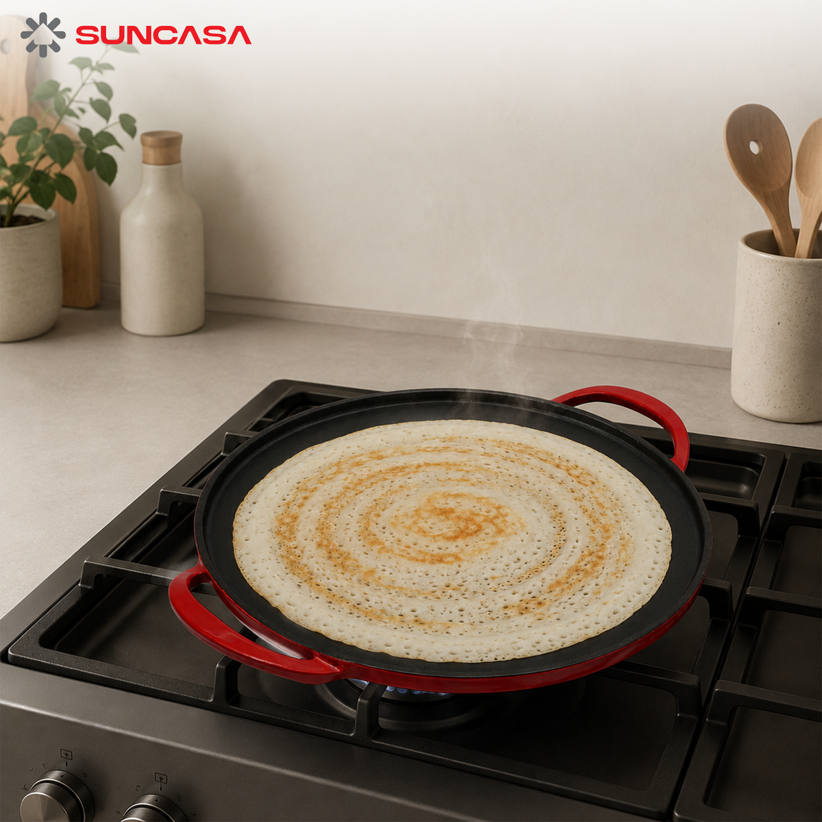 Castella Pre Seasoned Cast Iron Dosa Tawa, 30cm