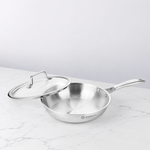 SUNCASA Trismart Triply Frypan with lid, 24 cm