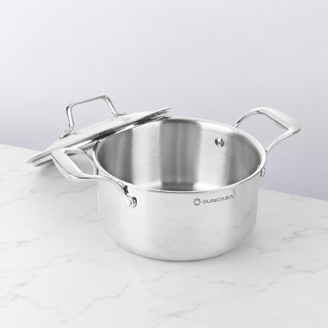 SUNCASA Trismart Triply Casserole with lid,20 cm
