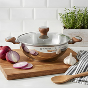 SUNCASA Impact Pro Luxe Deep Kadai with Glass Lid, 22 cm