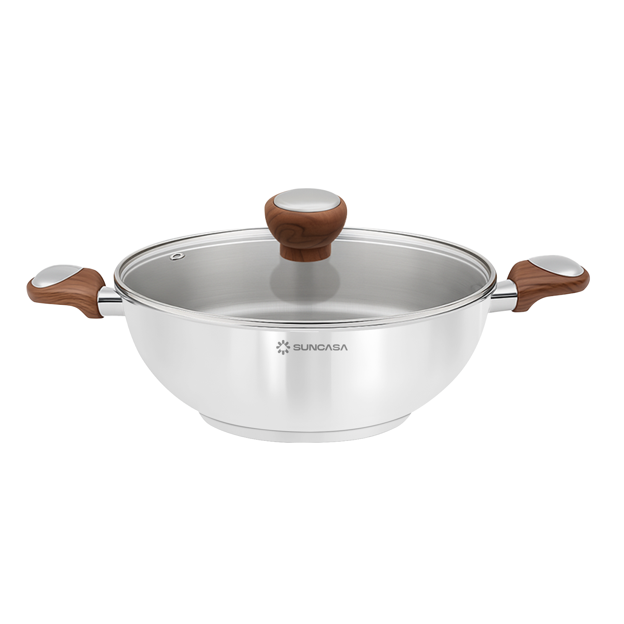 Impact Pro Luxe Deep Kadai with Glass Lid, 24 cm/ 3.25L