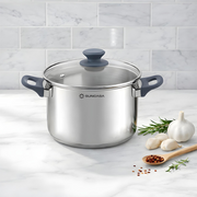 SUNCASA Impact Pro Stainless Steel Casserole with Glass Lid, 28cm