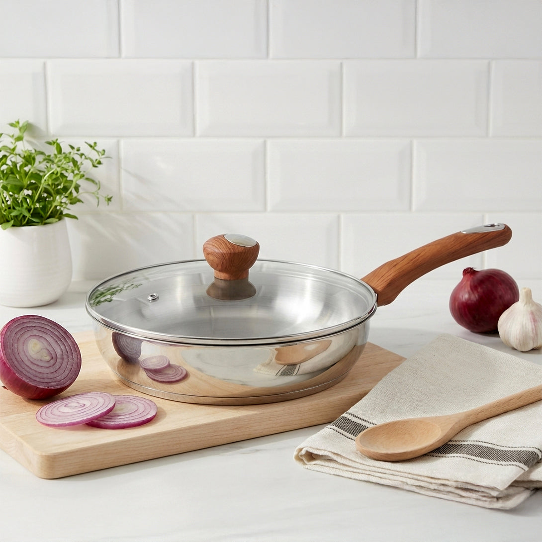 SUNCASA Impact Pro Luxe Frypan with Glass Lid, 26cm