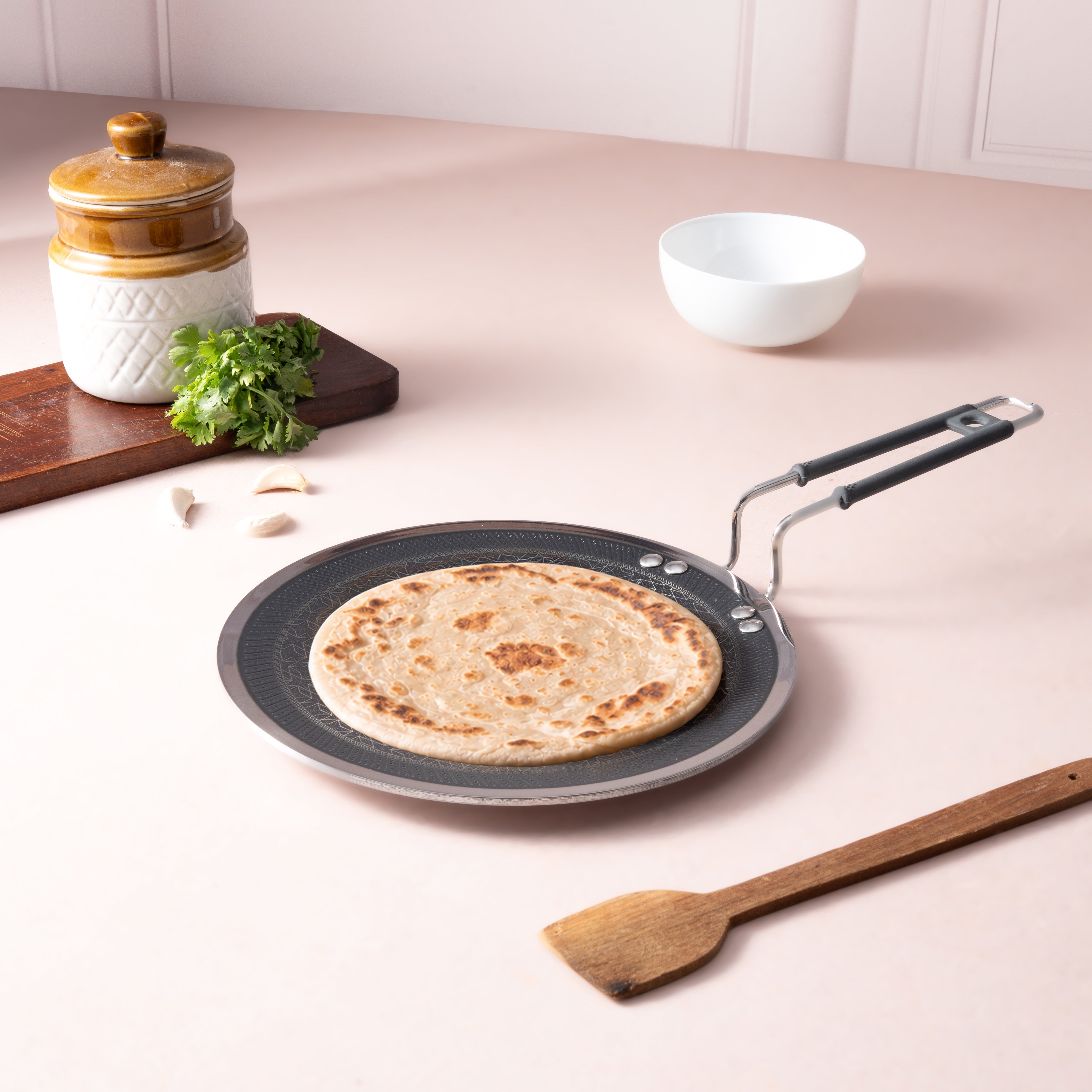 Mitrix Plus Triply with Ceramic Coating Roti Tawa, 25cm