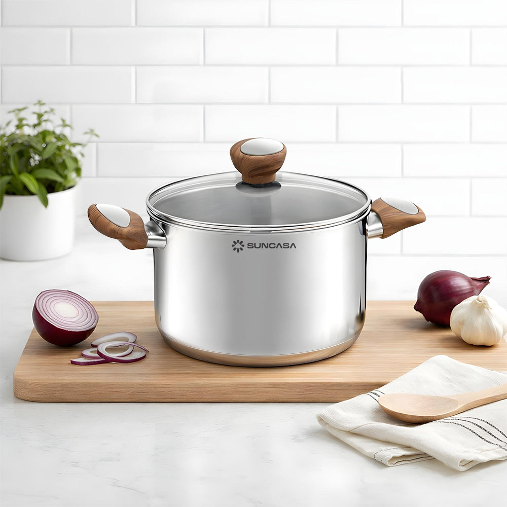 SUNCASA Impact Pro Luxe Casserole with Glass Lid, 28cm