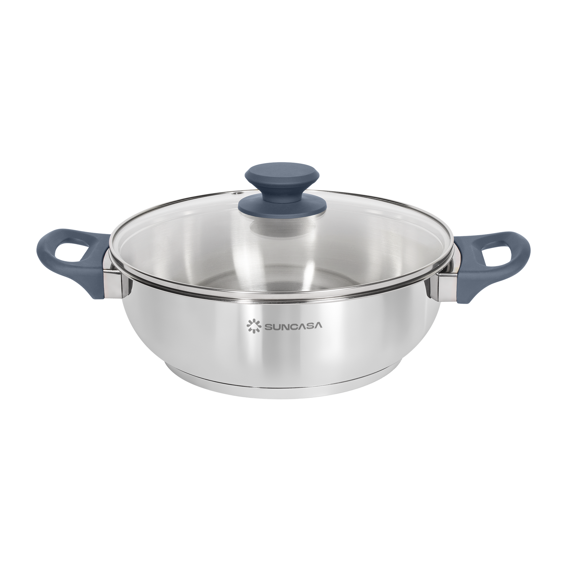 Isolated product shot of Suncasa flat bottom kadai on white background